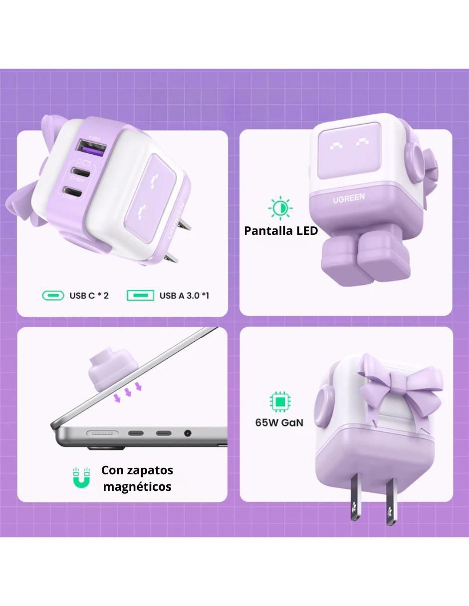 Cargador pared USB + USB tipo C 3