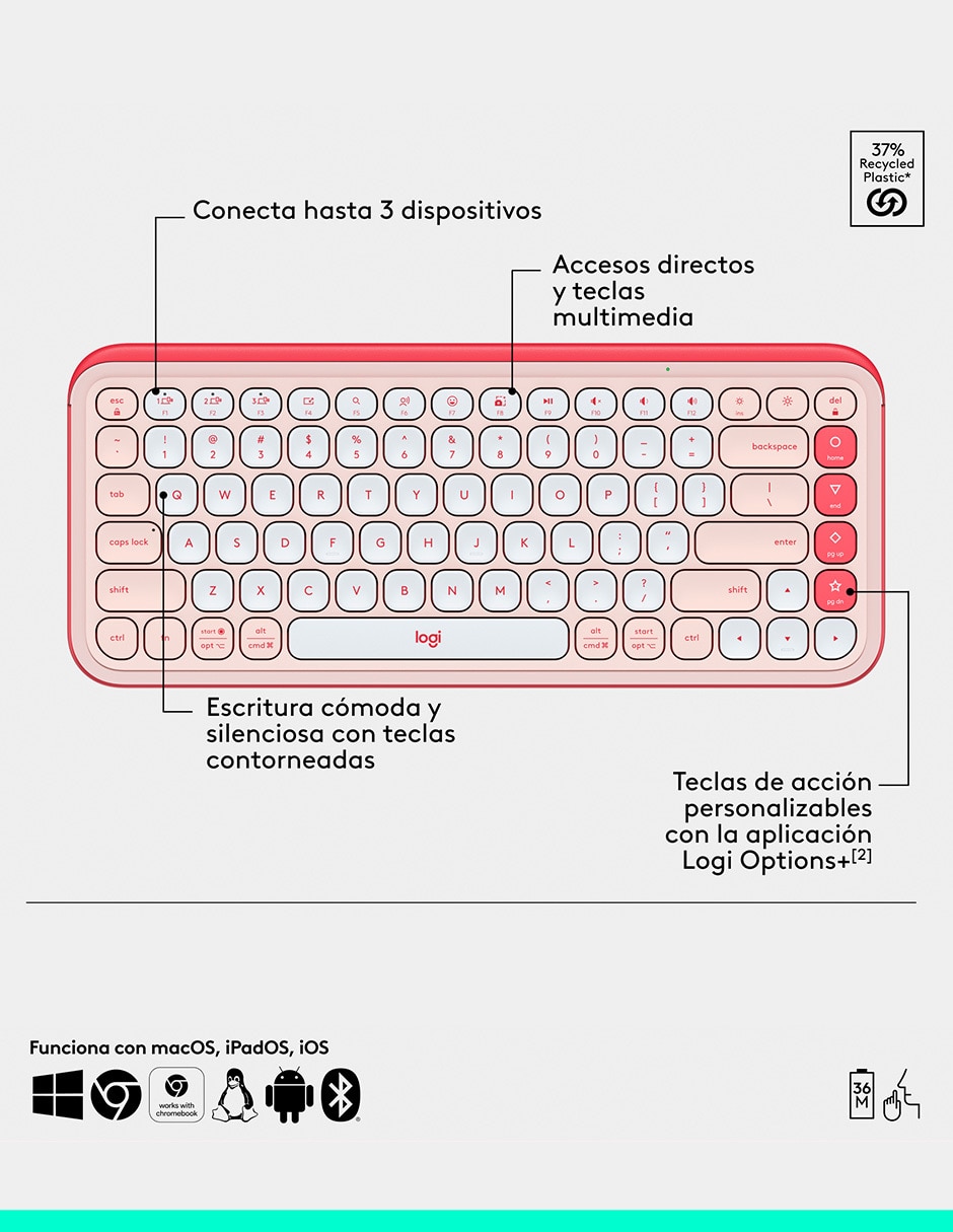 Mouse y teclado Pop Icon Combo 6
