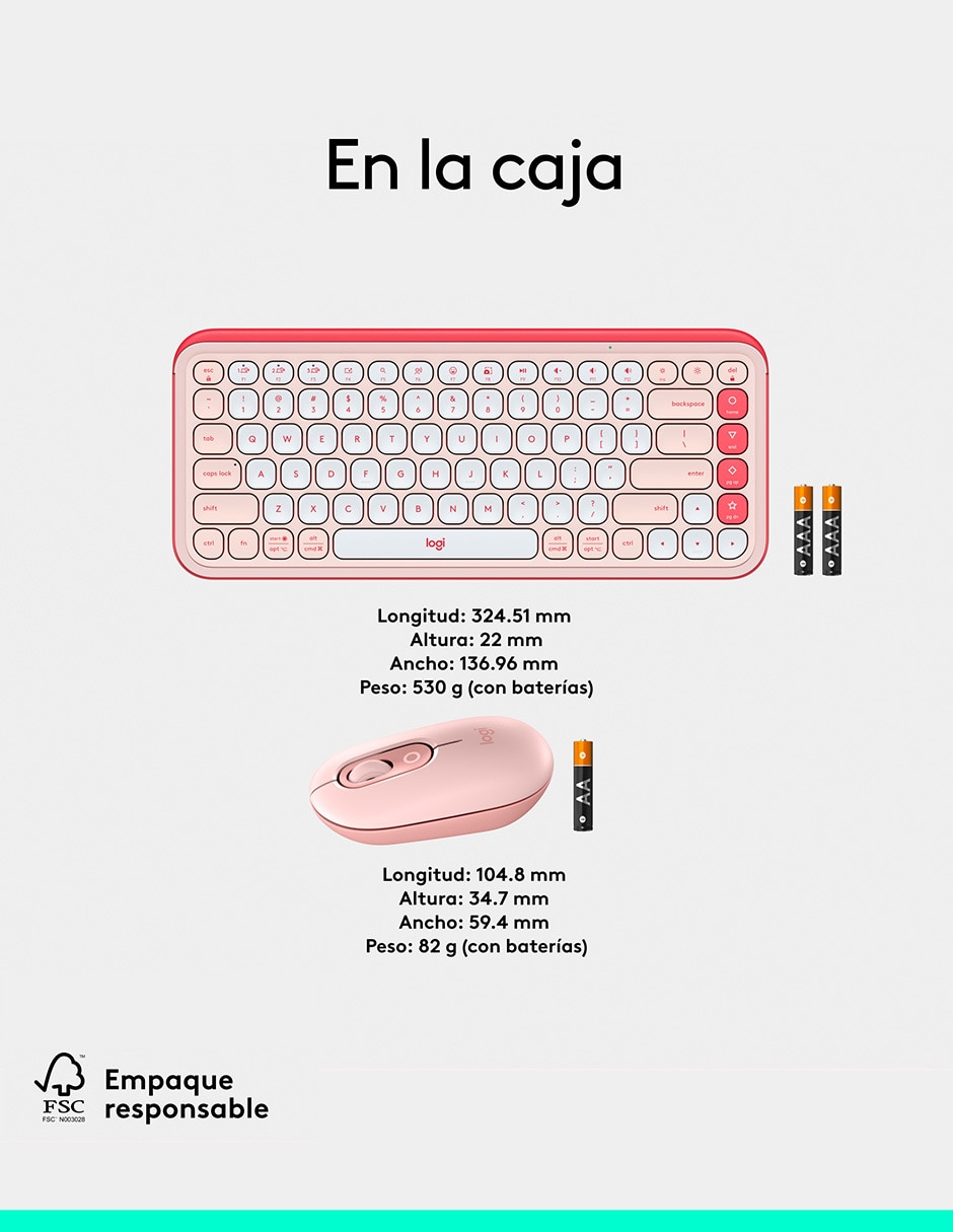 Mouse y teclado Pop Icon Combo 10
