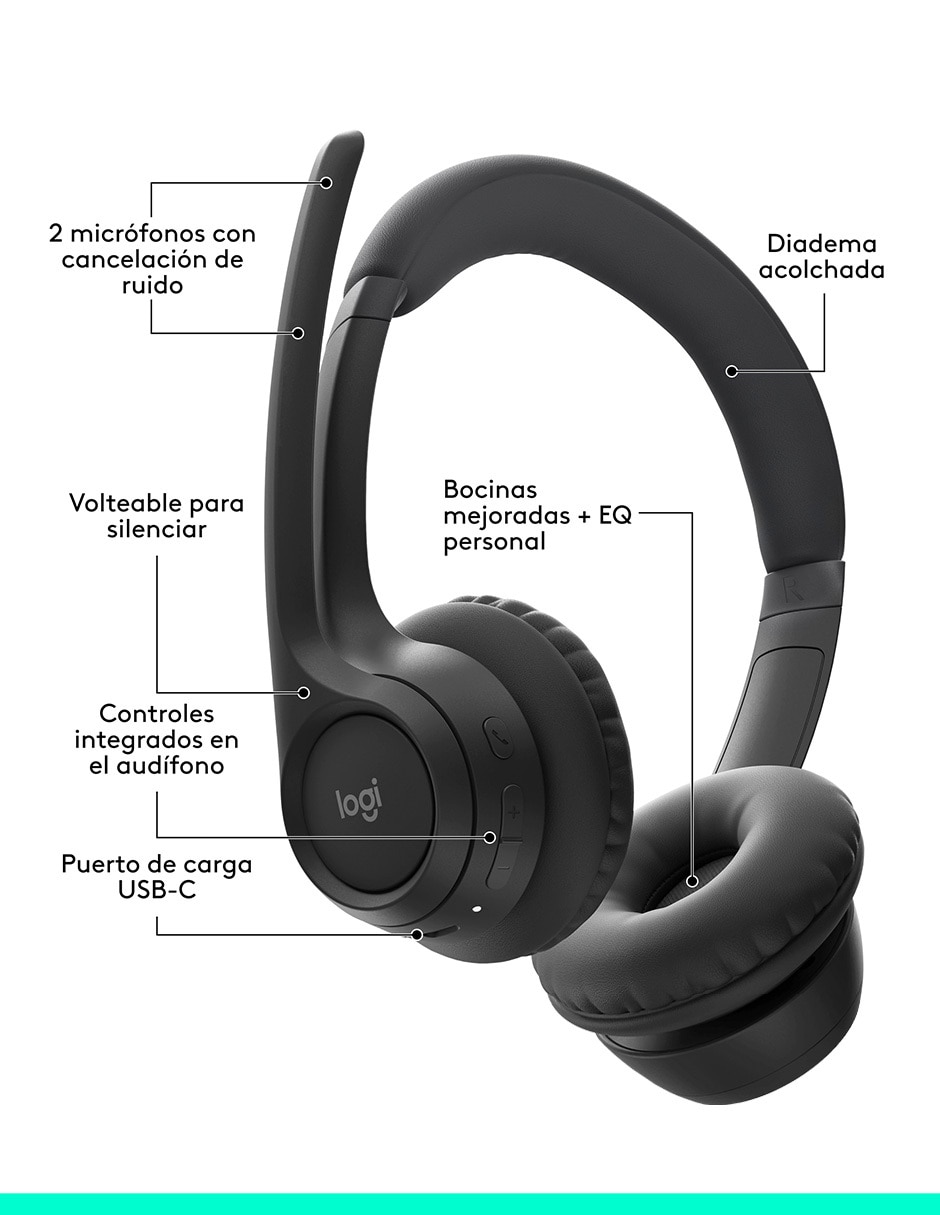 AUDÍFONOS ON-EAR LOGITECH ZONE , NEGRO