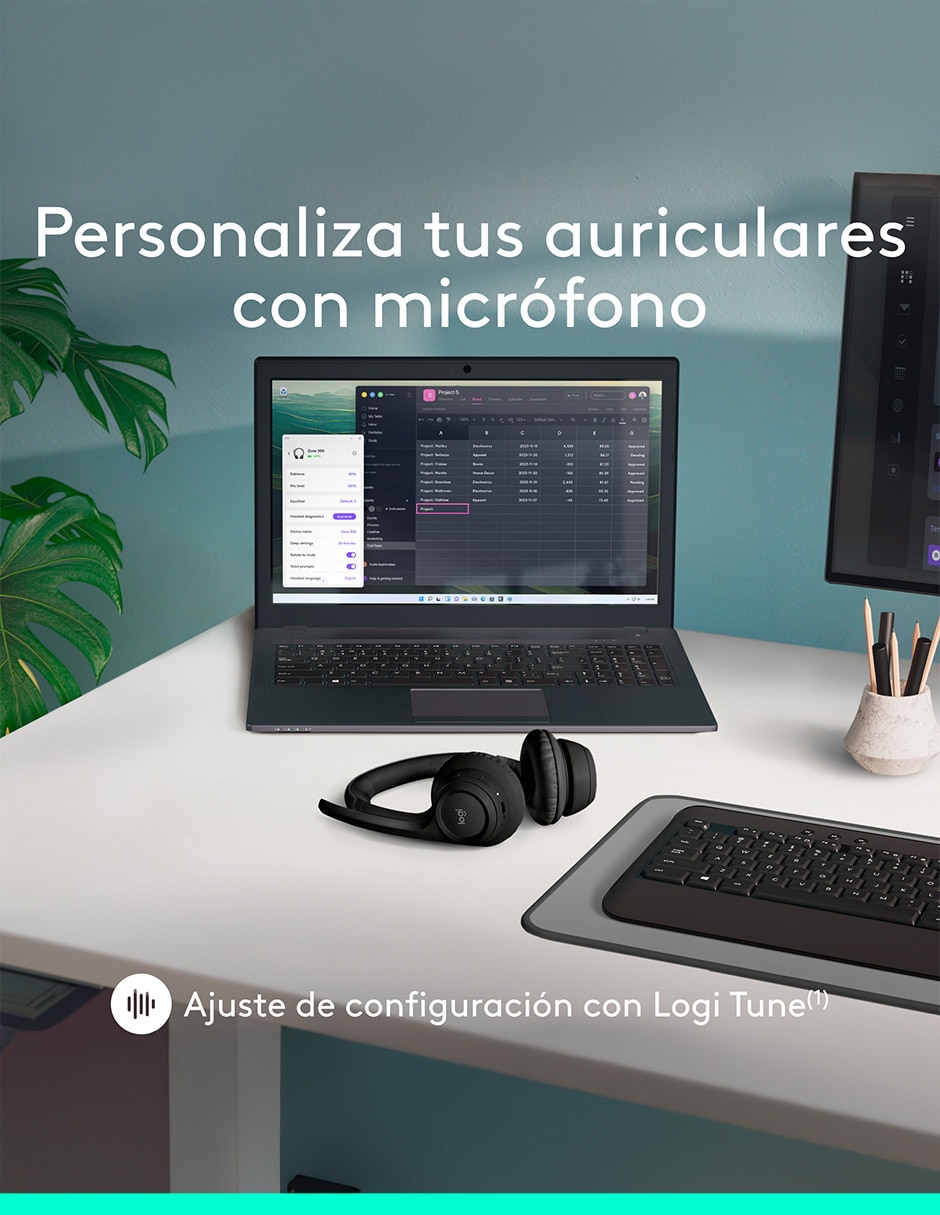AUDÍFONOS ON-EAR LOGITECH ZONE , NEGRO