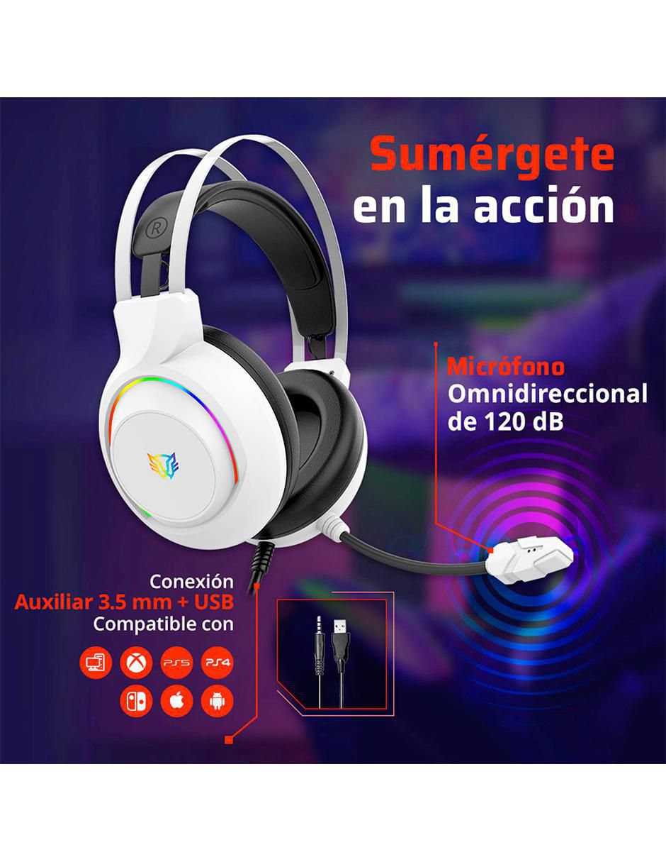 Audífonos gamer Over-Ear Hesix Ii Hs688 alámbricos 3