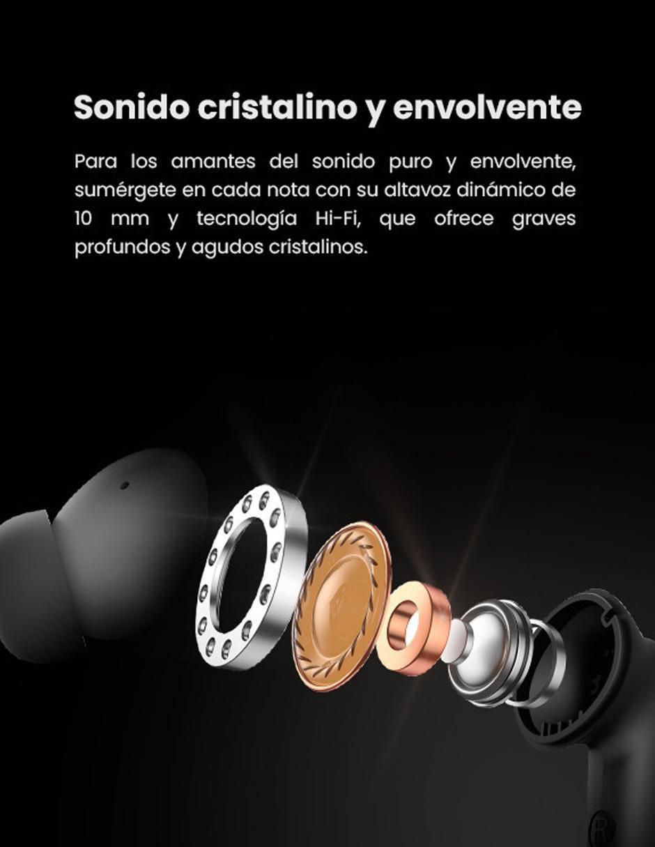 Audífonos in-ear Getttech Earbud Gue-t8pbl táctil inalámbricos con cancelación de ruido