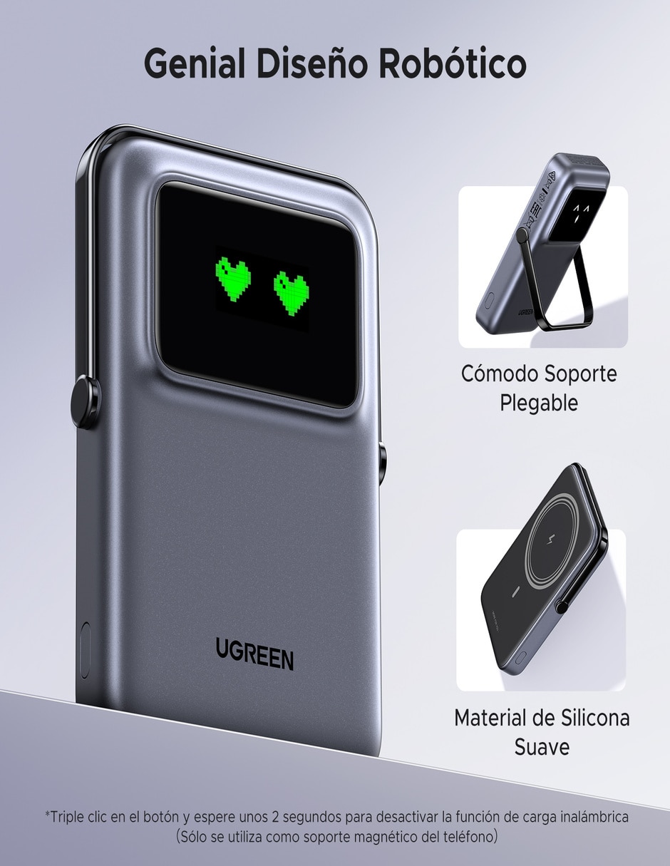 BATERÍAS UGREEN ROBOT 10MAH, NEGRO