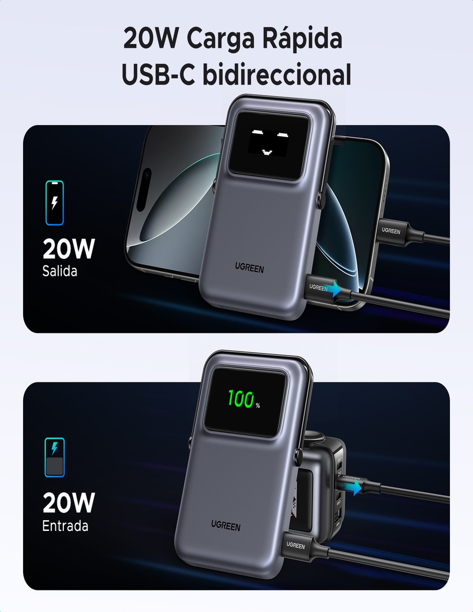 BATERÍAS UGREEN ROBOT 10MAH, NEGRO