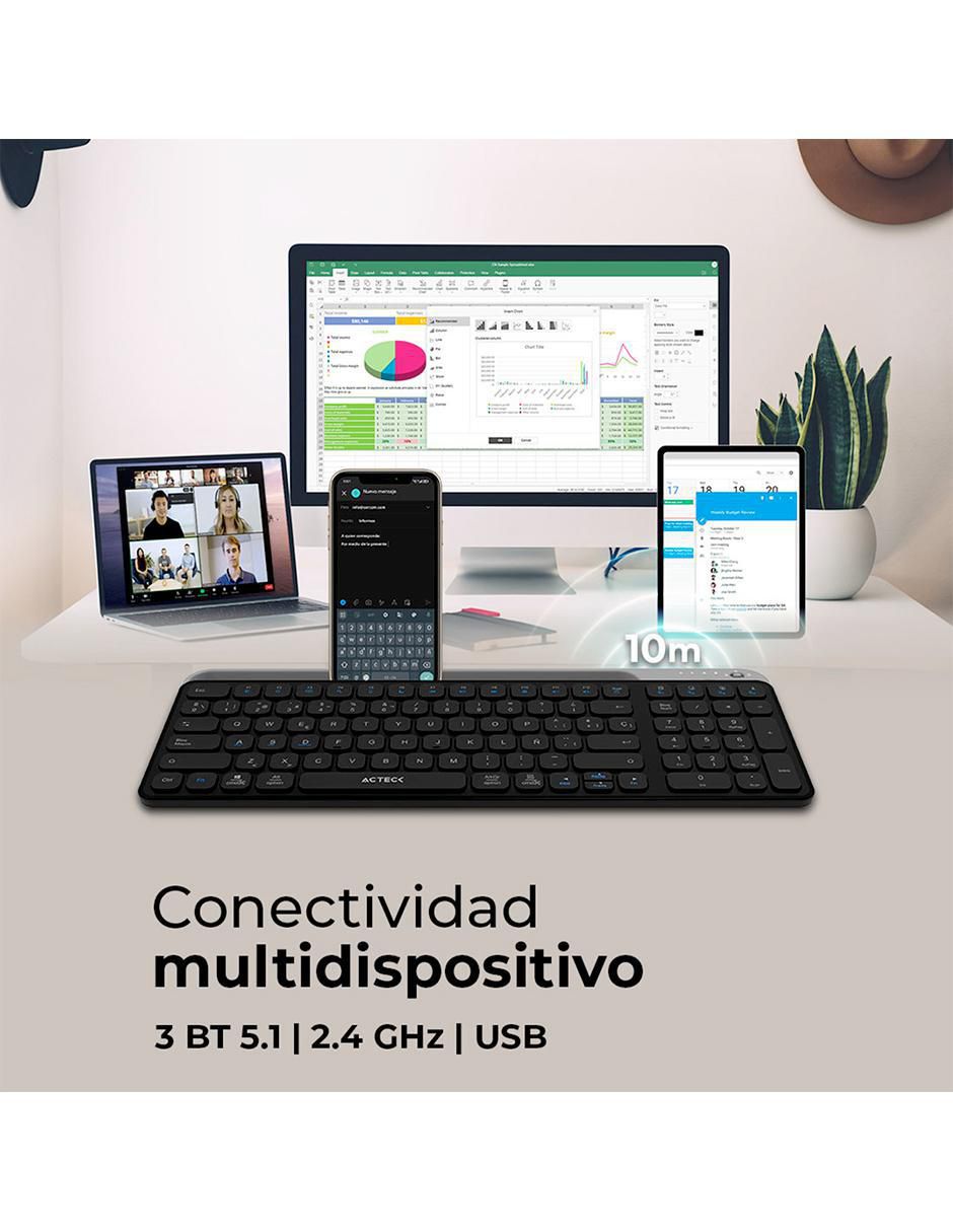 Teclado inalámbrica acteck inspire trek ti747