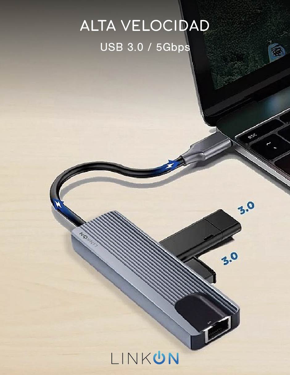 Hub USB 5 en 1 de 5 contactos 5