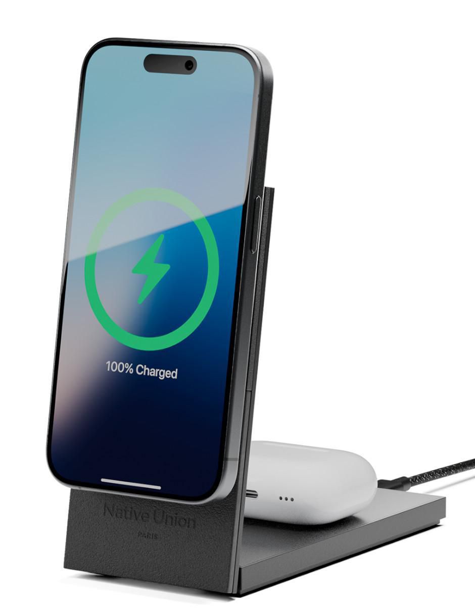 Estación de carga native union "de" 15 w usb tipo c 2 en 1 rise