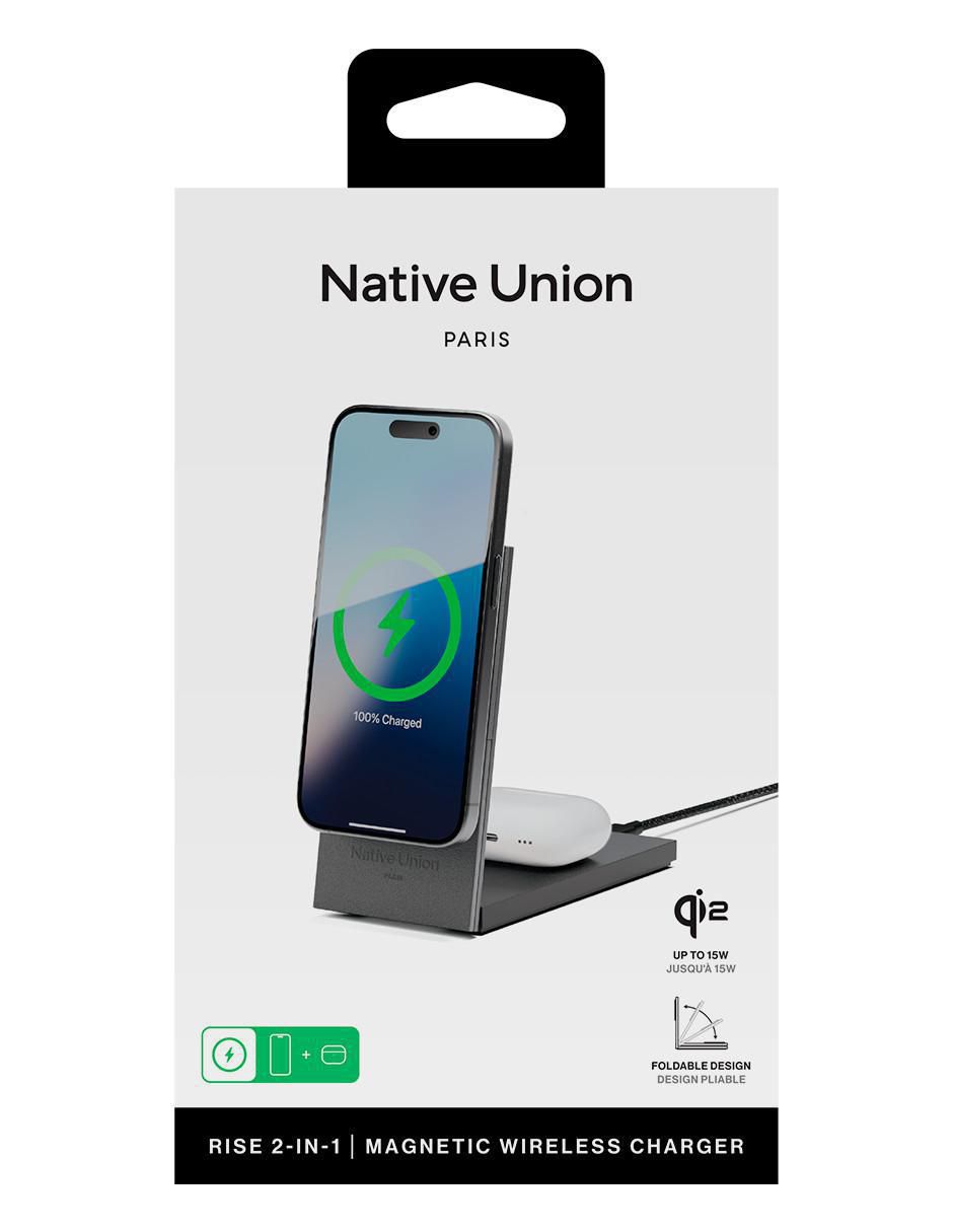 Estación de carga native union "de" 15 w usb tipo c 2 en 1 rise