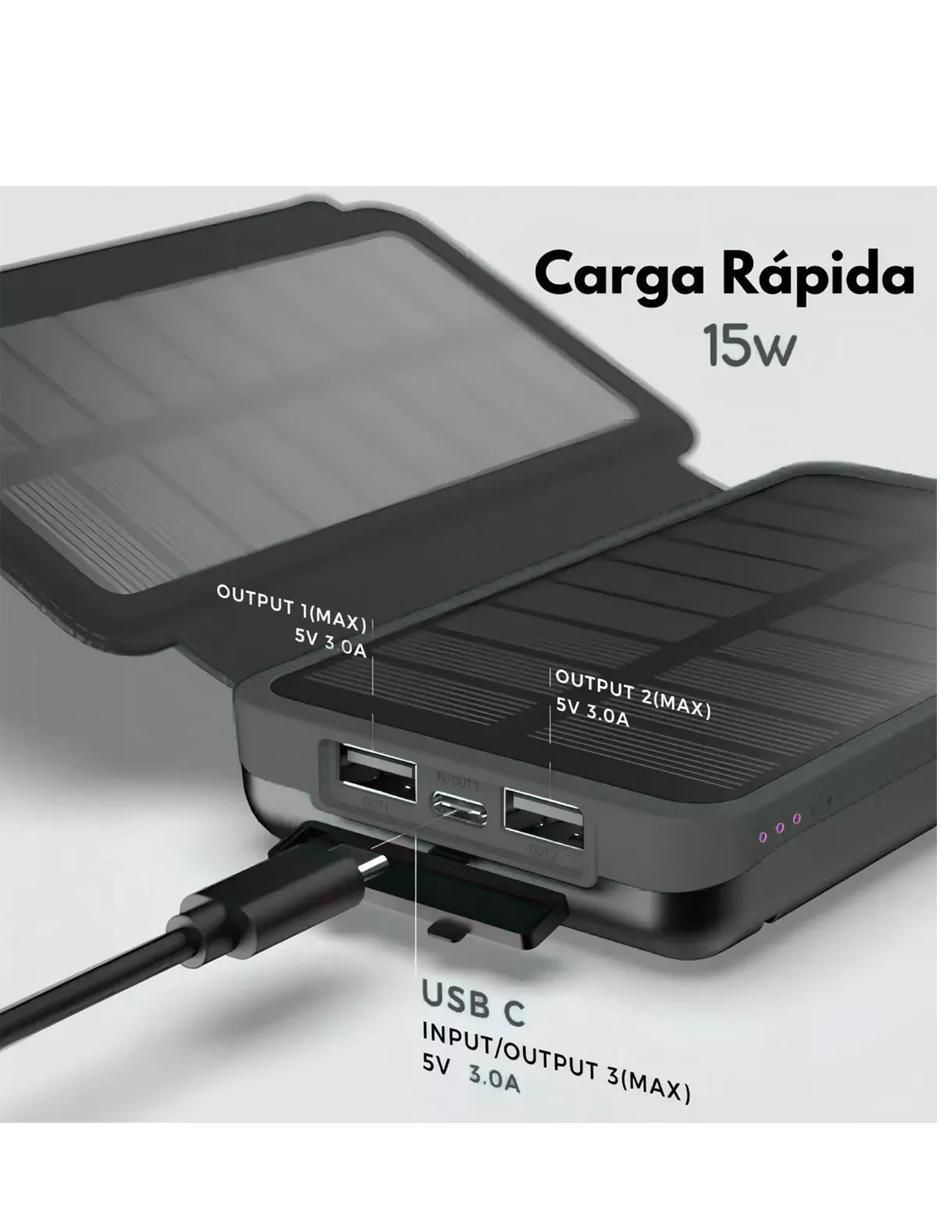 Batería portátil mr. gadgets 20000 mah batería portátil de carga solar