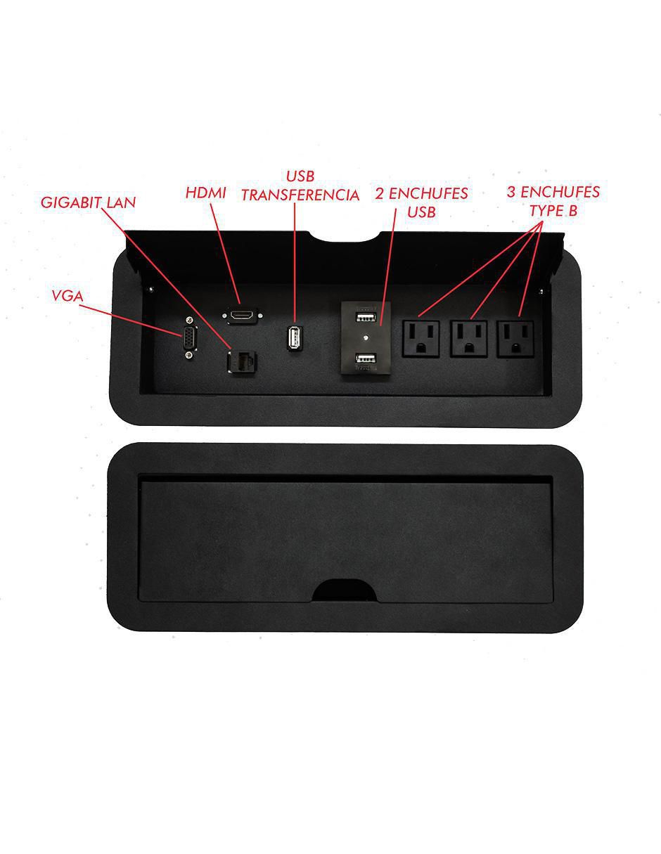 Multicontacto de 3 salidas y 2 puertos Usb 3