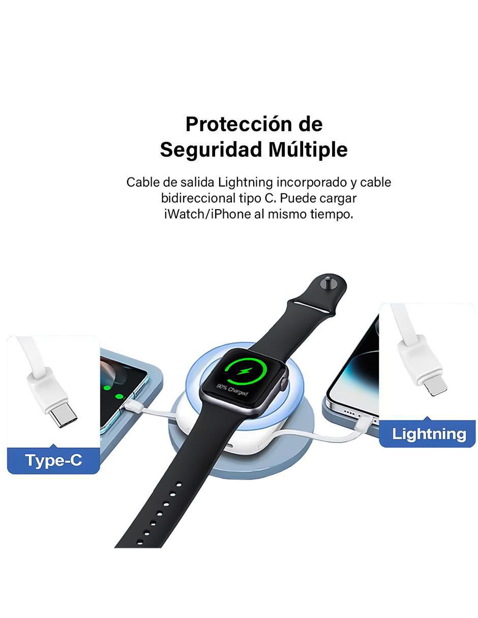 Cargador inalámbrico Lightning + USB tipo C 4
