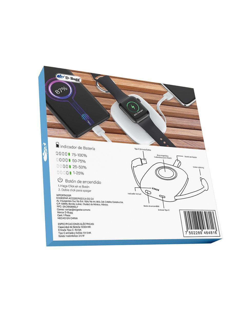 Cargador inalámbrico Lightning + USB tipo C 5