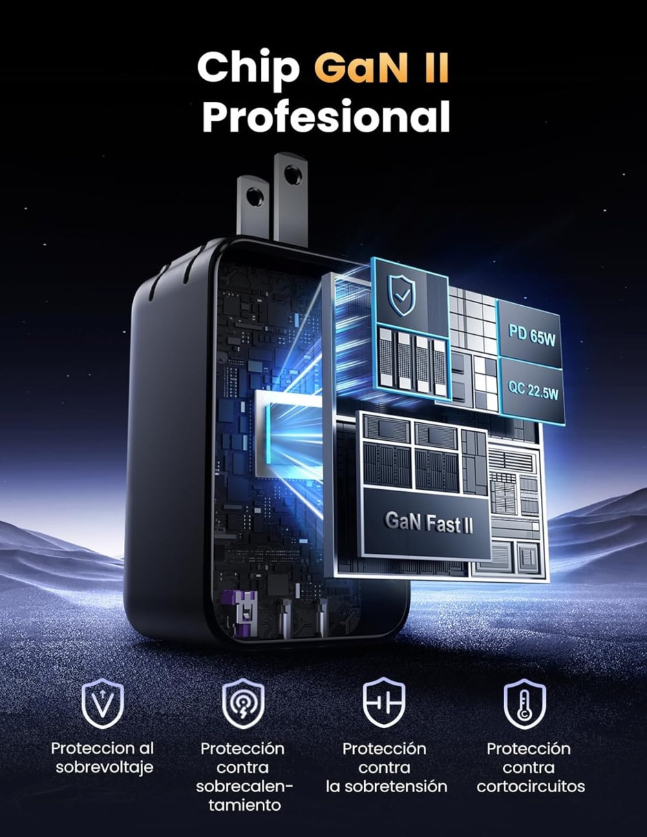 Cargador pared 45223 USB tipo A + USB tipo C 4