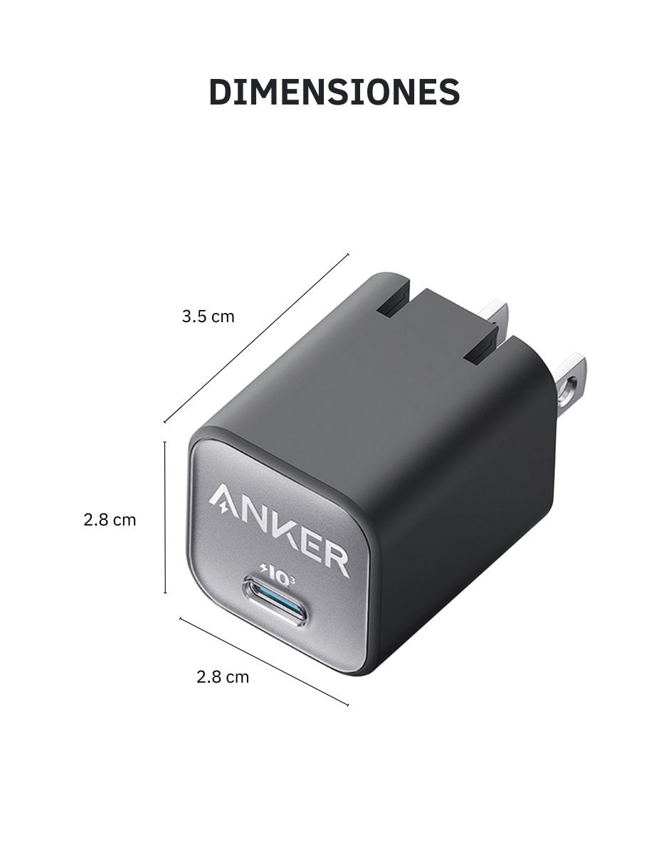 Adaptador de corriente Anker nano USB tipo C 30 W
