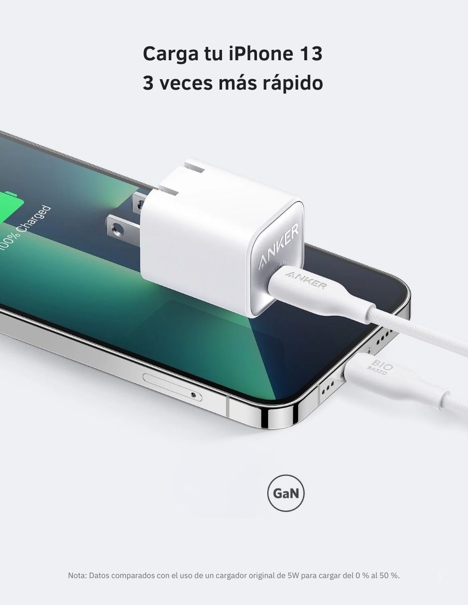Adaptador de corriente Anker nano USB tipo C 30 W