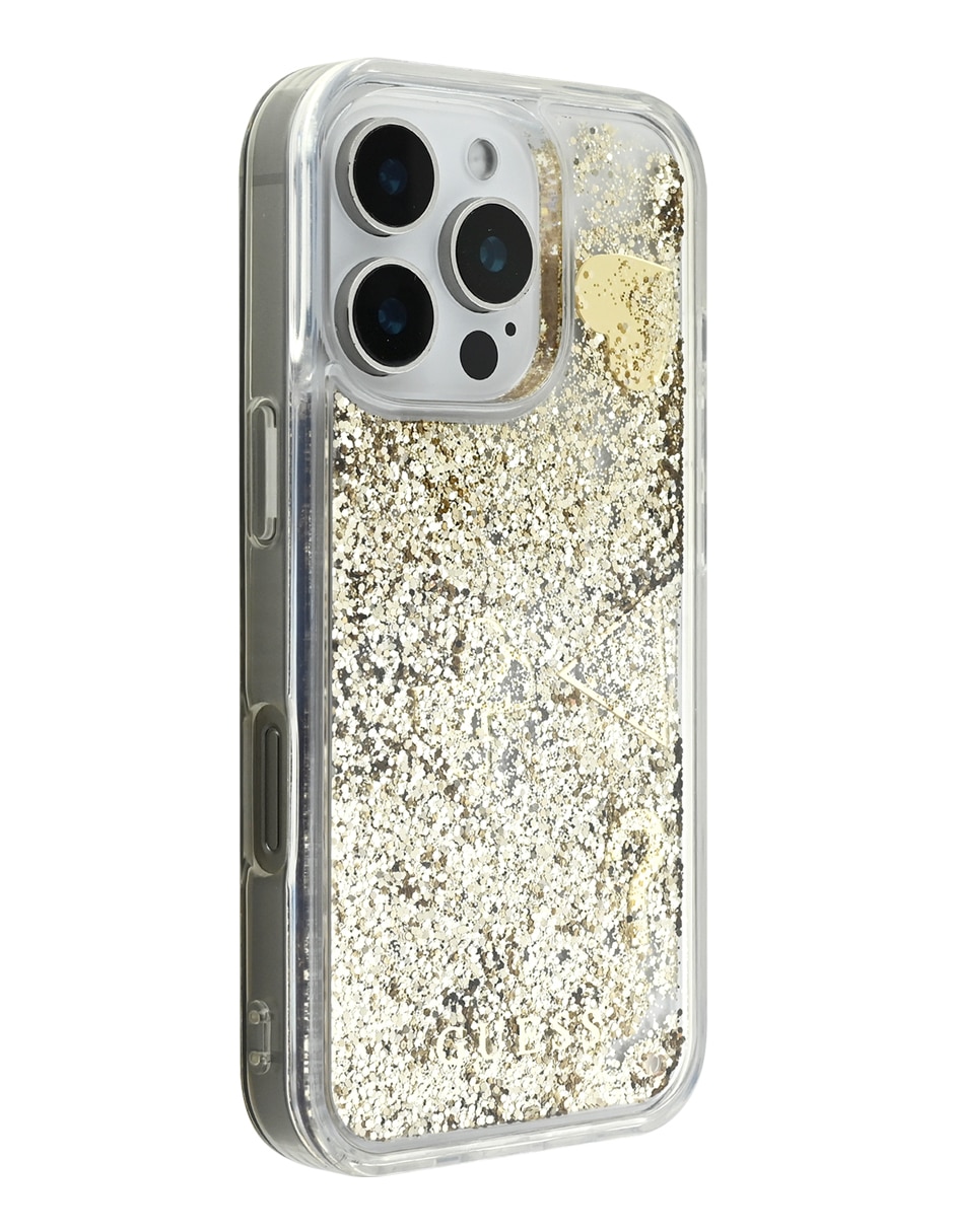 Funda para iPhone 16 Pro GLITTER GOLD de plástico 2
