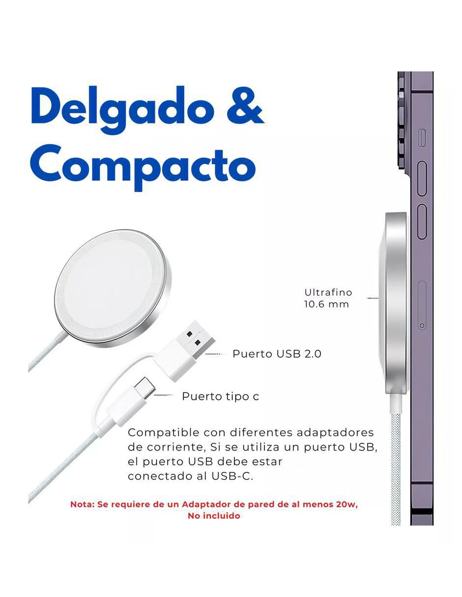 Cargador Wireless USB + USB tipo C 4