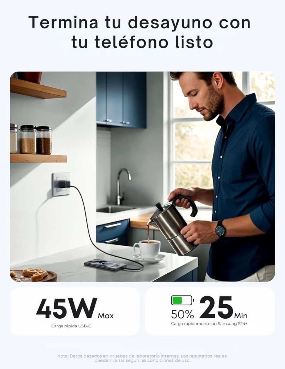 Cargador pared de 45 W USB tipo C 6