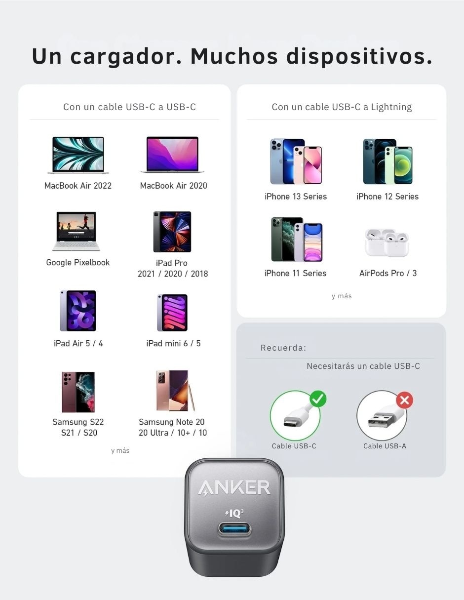 Cargador pared de 30 W USB tipo C 5