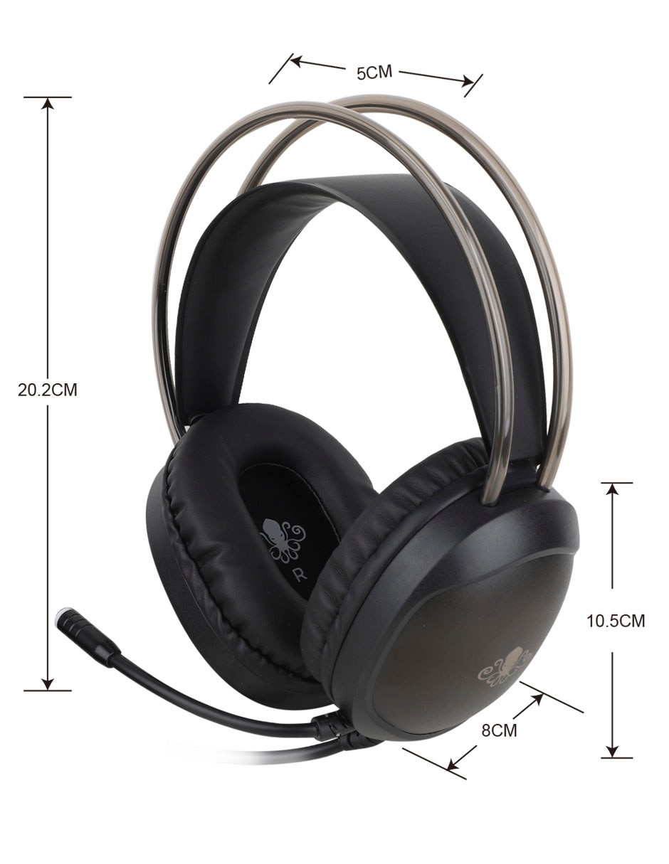 Audífonos Gamer alámbricos RGB INT-MM129 12