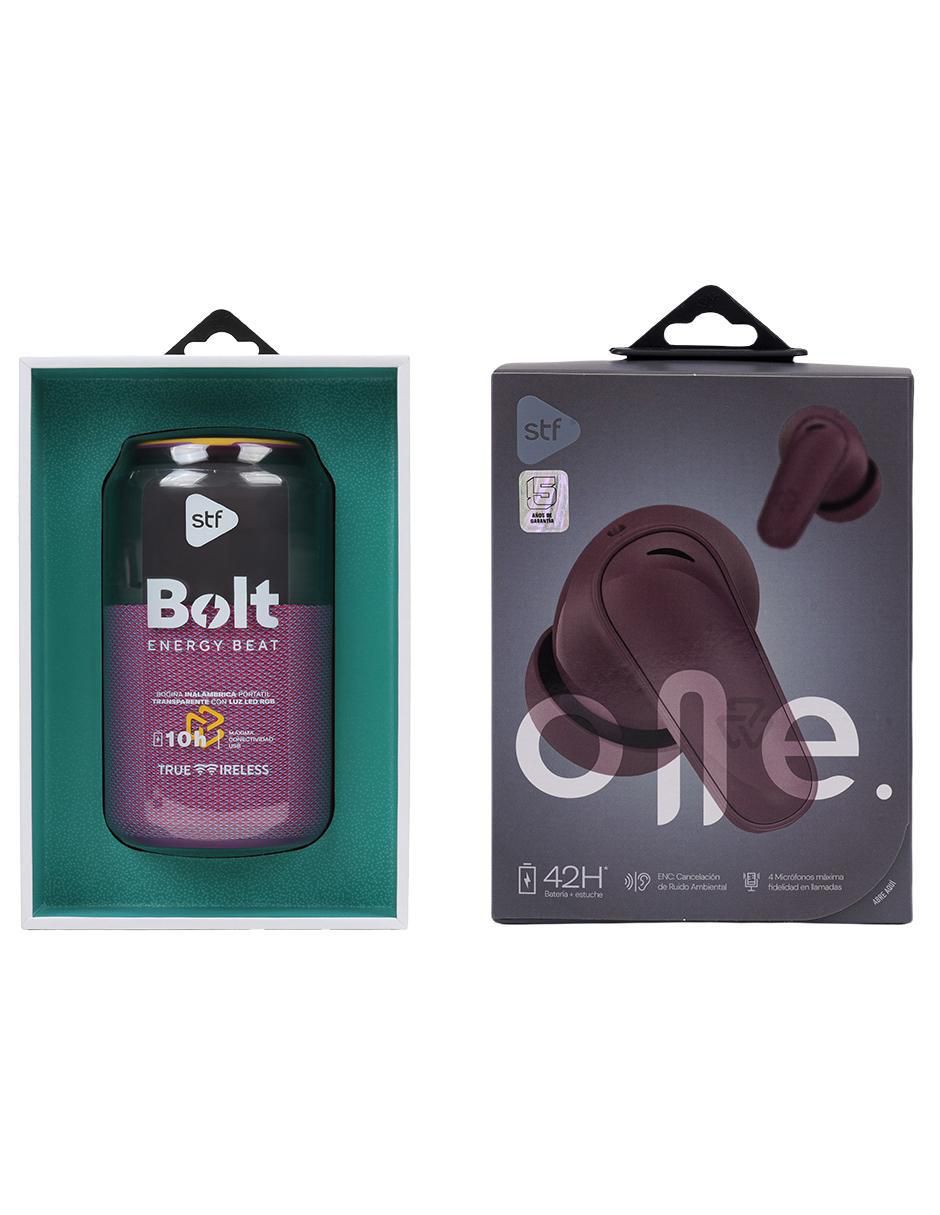 Audífonos true wireless one + bocina bolt inalámbrica 7