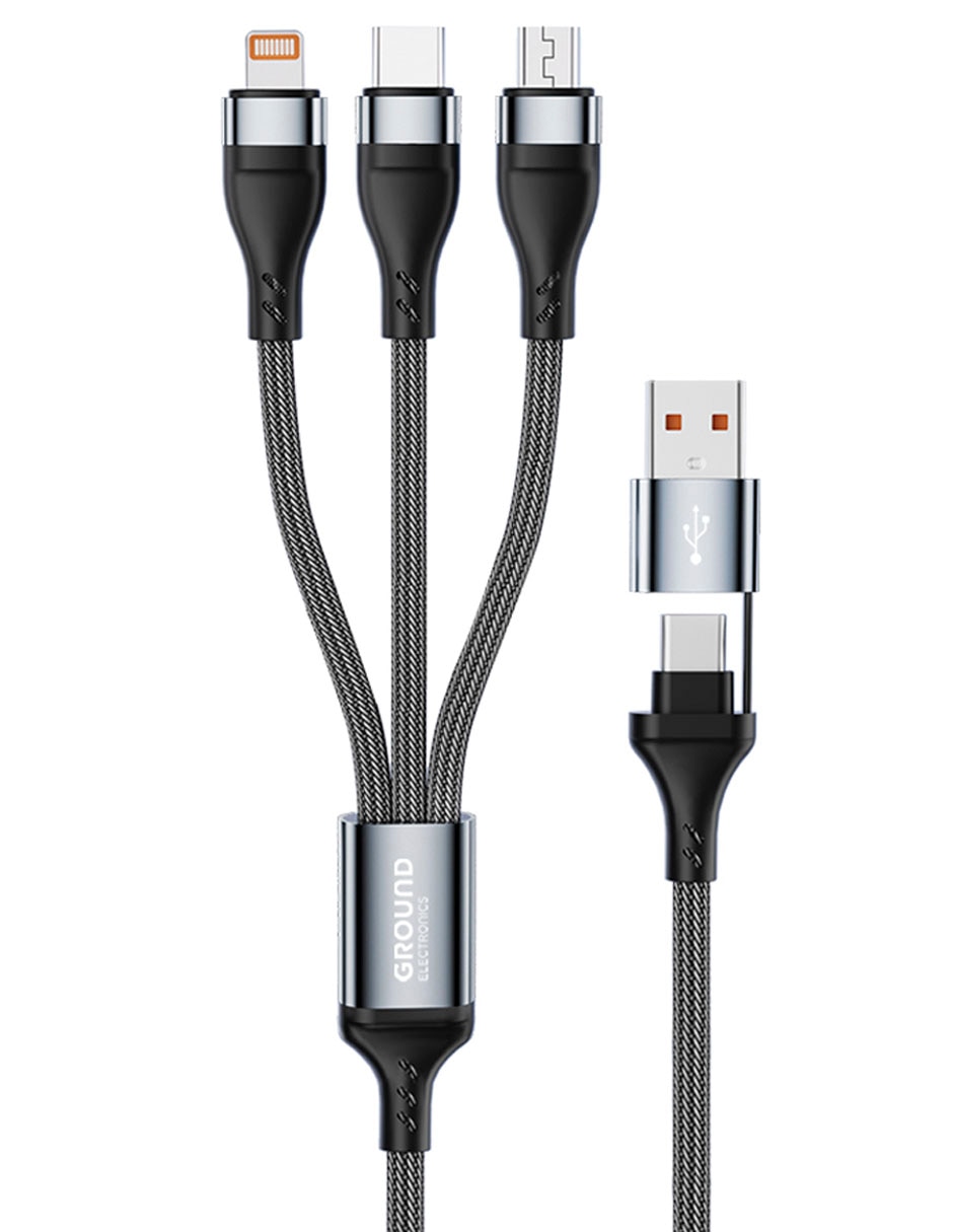 Cable cargador lightning, micro USB y tipo C a tipo USB C de 1 m 2