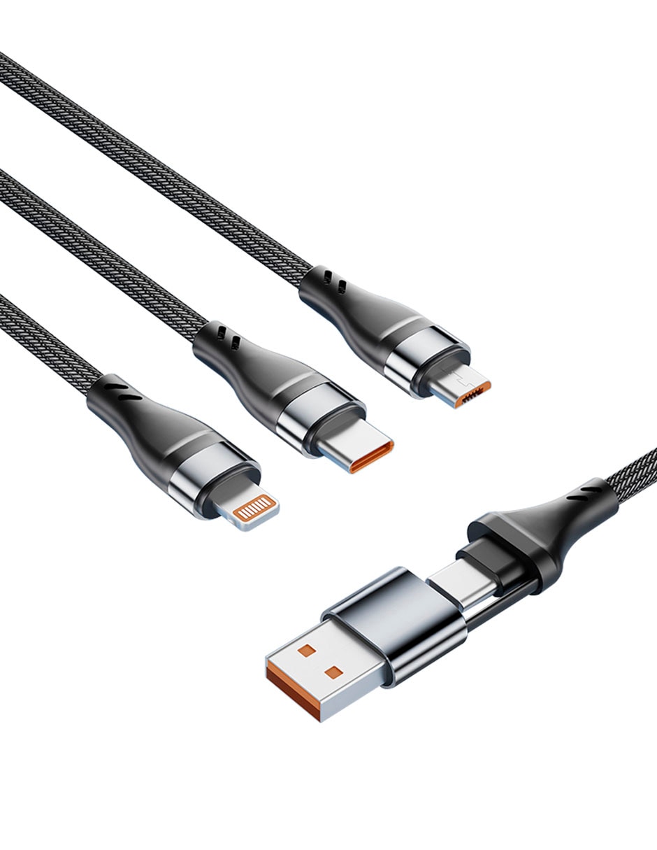 Cable cargador lightning, micro USB y tipo C a tipo USB C de 1 m 3