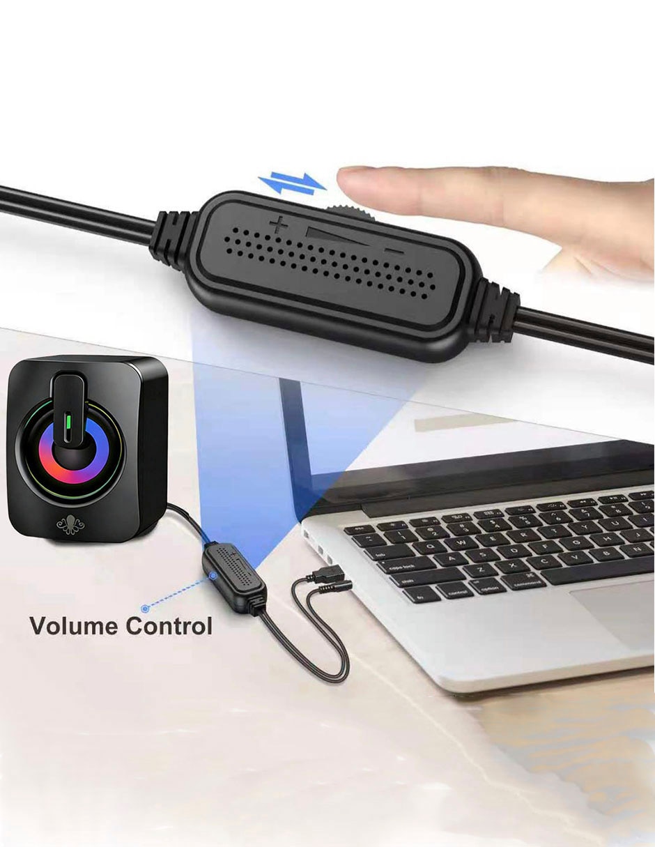 Altavoces gamer con luces LED 3