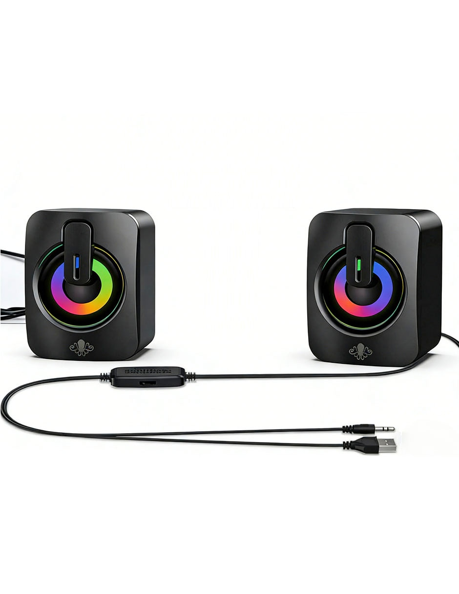 Altavoces gamer con luces LED 4
