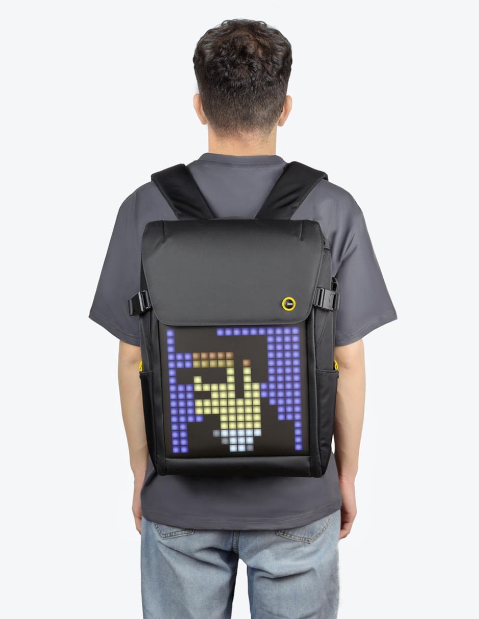 Mochila con pantalla Led casual impermeable unisex 6
