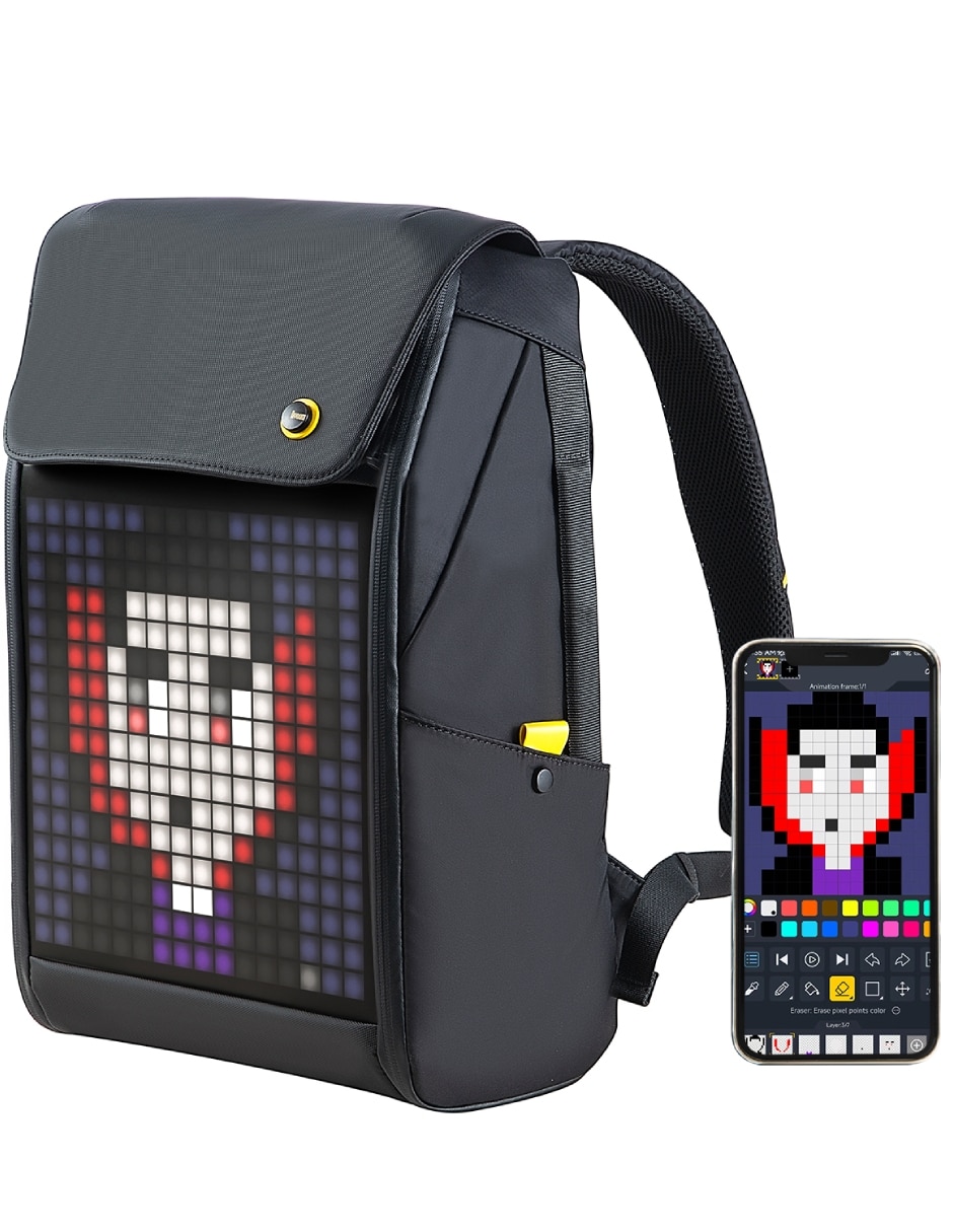 Mochila con pantalla Led casual impermeable unisex 7