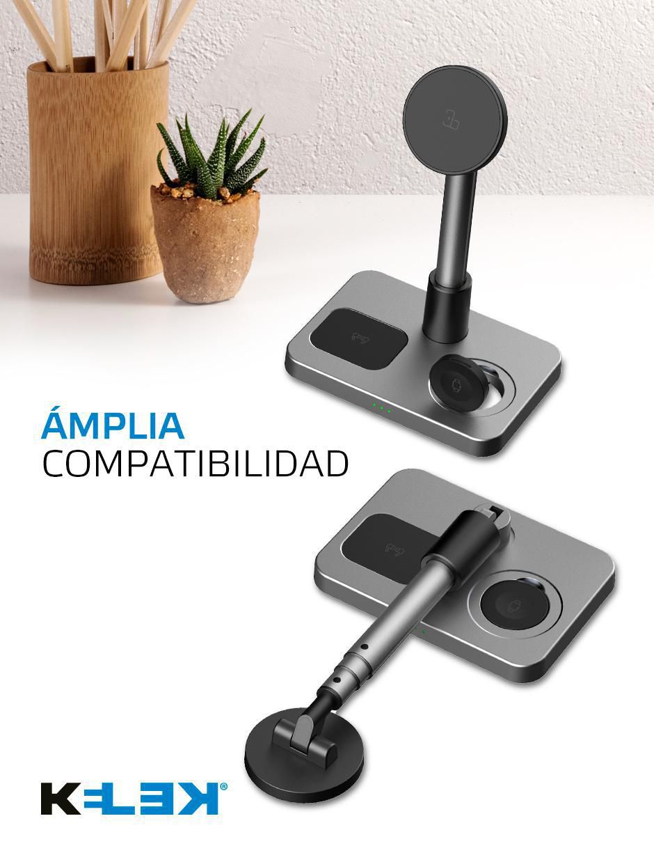 Cargador inalámbrico de 15 W USB + USB tipo C QI-3-G1 8