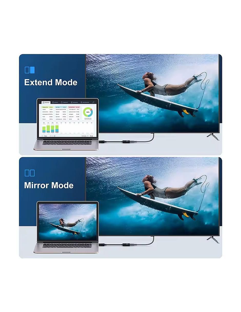 Cable displayport a tipo HDMI 4K de 25 cm 3
