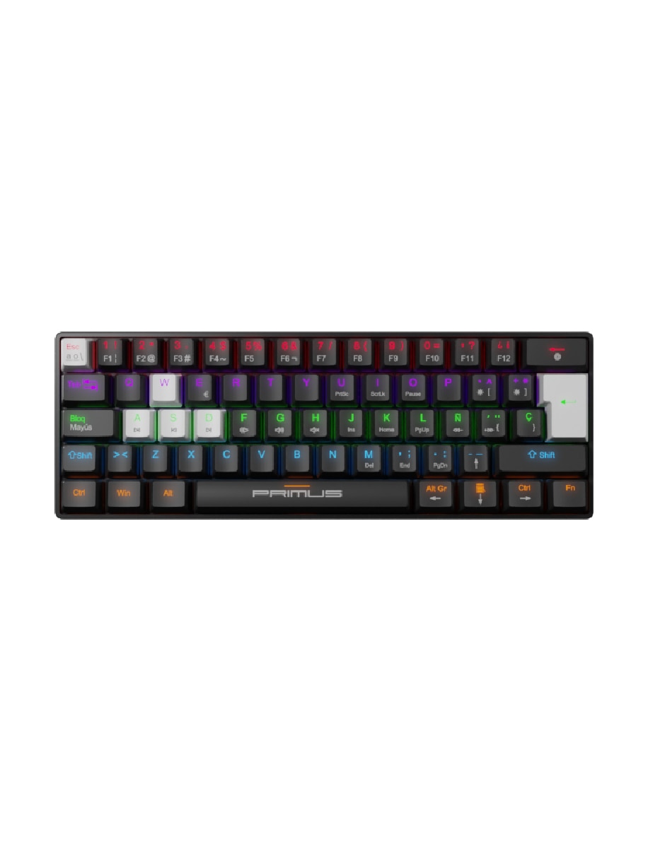 Teclado gamer retroiluminado español con interruptor lineal Ballista 61t Teclado gamer retroiluminado español con interruptor lineal Ballista 61t