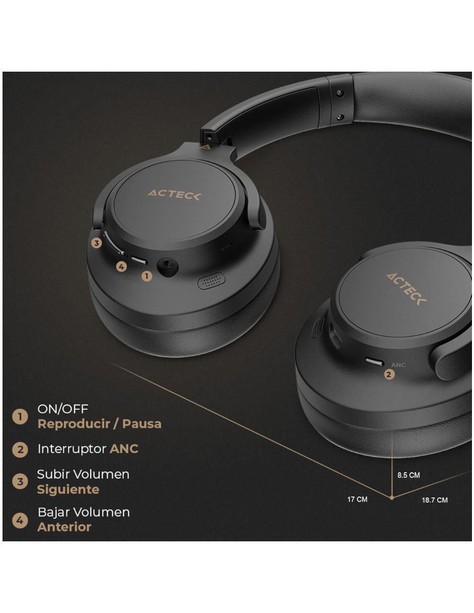 Audífonos over-ear Acteck Hype Epic hp750 alámbrica e inalámbrica con cancelación de ruido