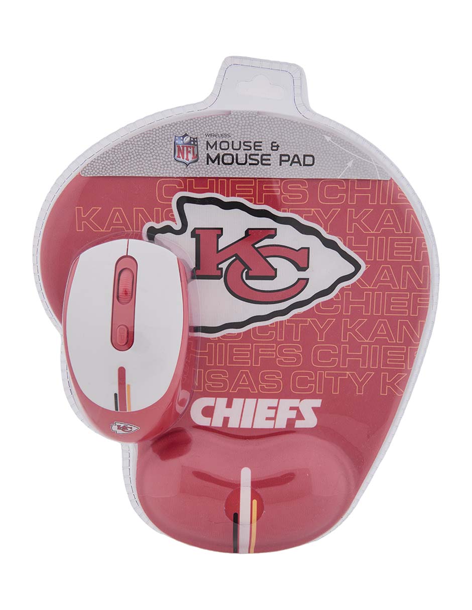 Mouse pad Kansas City Chiefs con apoyo para muñeca con antideslizante