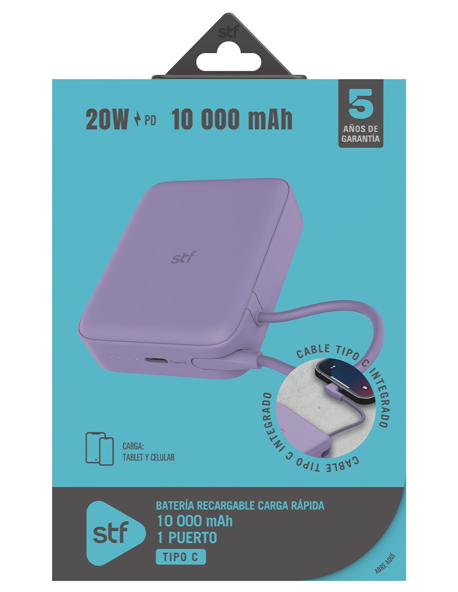 BATERÍAS STF 10,000 Mah, LILA