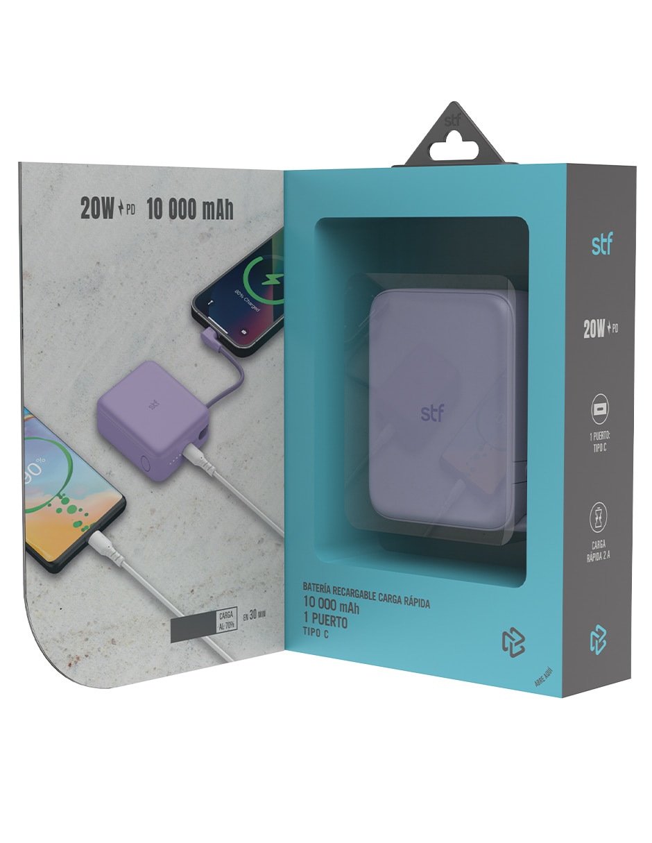 BATERÍAS STF 10,000 Mah, LILA