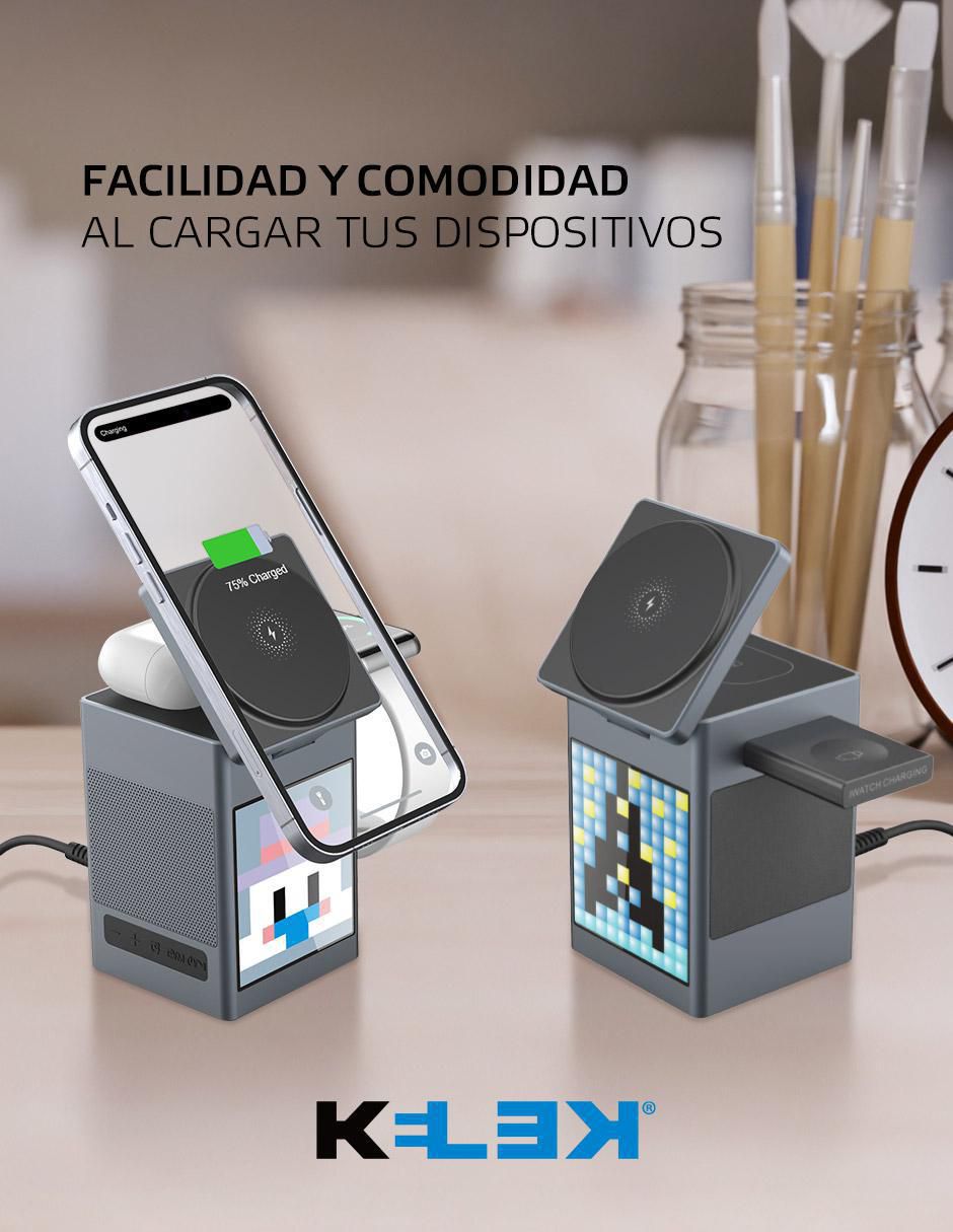 Estación de carga 3 en 1 de 15 W USB + USB tipo C Q1-3-G2 9