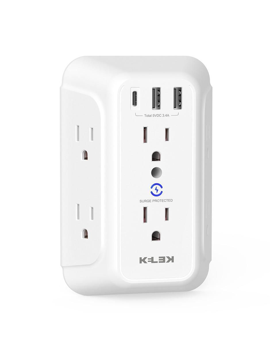 Multicontacto MULT-6-W1 de 6 contactos, 2 puertos USB y 1 puerto USB C 2