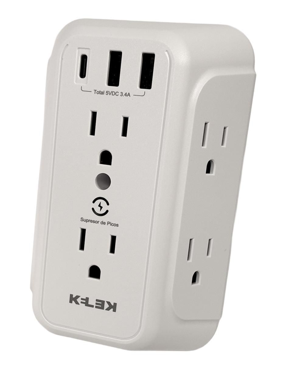 Multicontacto MULT-6-W1 de 6 contactos, 2 puertos USB y 1 puerto USB C 6