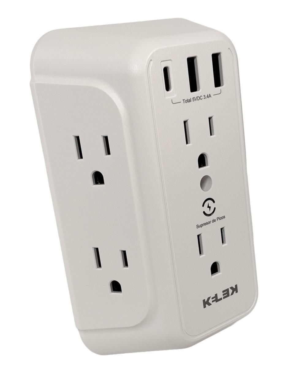 Multicontacto MULT-6-W1 de 6 contactos, 2 puertos USB y 1 puerto USB C 8