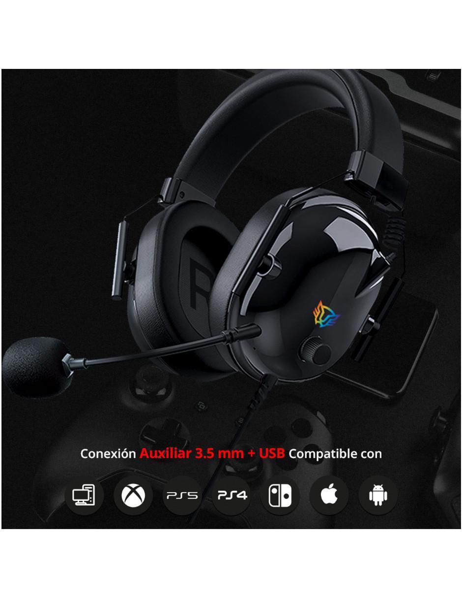 Audífonos gamer over-ear Balam Rush Aviator level ha757 alámbricos