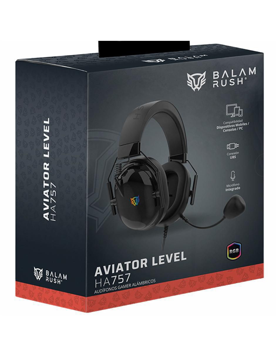 Audífonos gamer over-ear Balam Rush Aviator level ha757 alámbricos