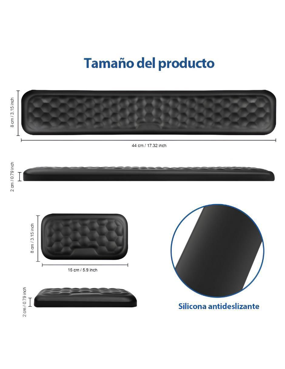 Mouse pad antideslizante con apoyo para muñeca 5