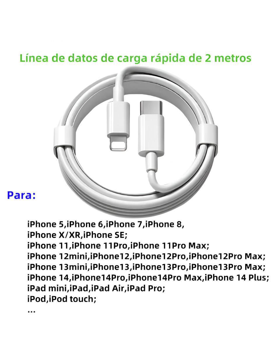 Cargador pared de 15 W Lightning + USB tipo C 2