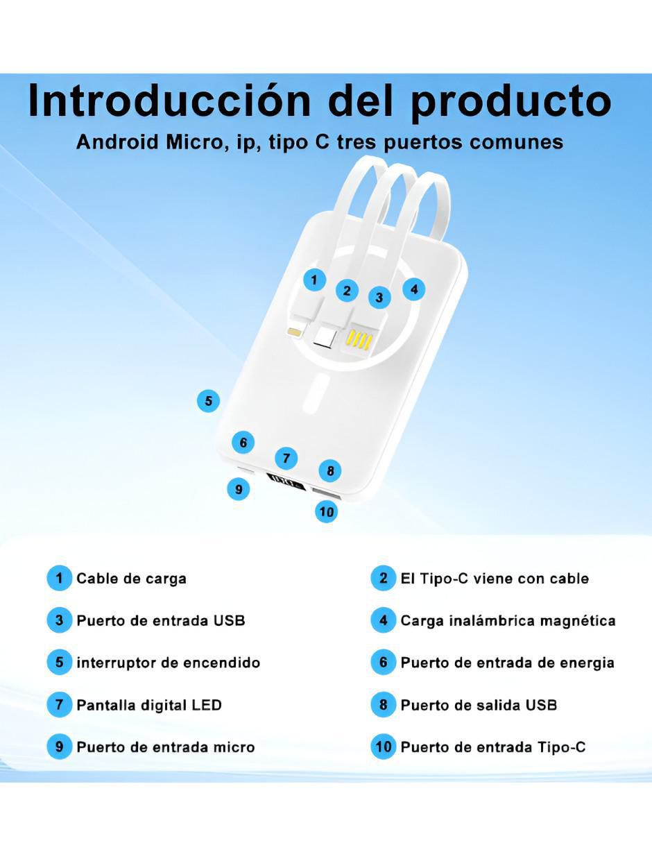 Batería portátil 20000 mah 3