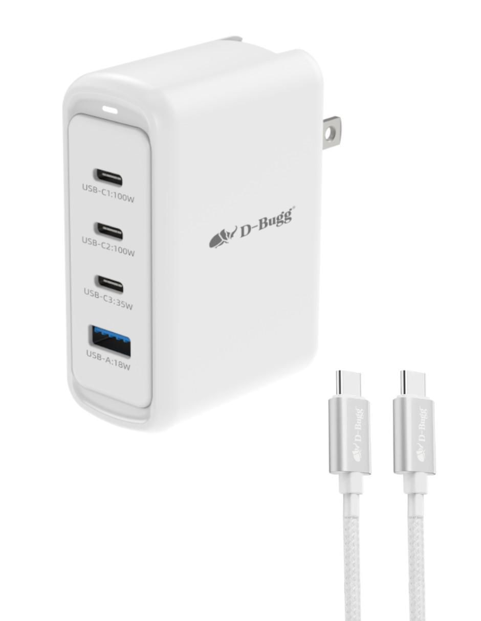 Cargador pared de 100 w USB Tipo A + USB Tipo C