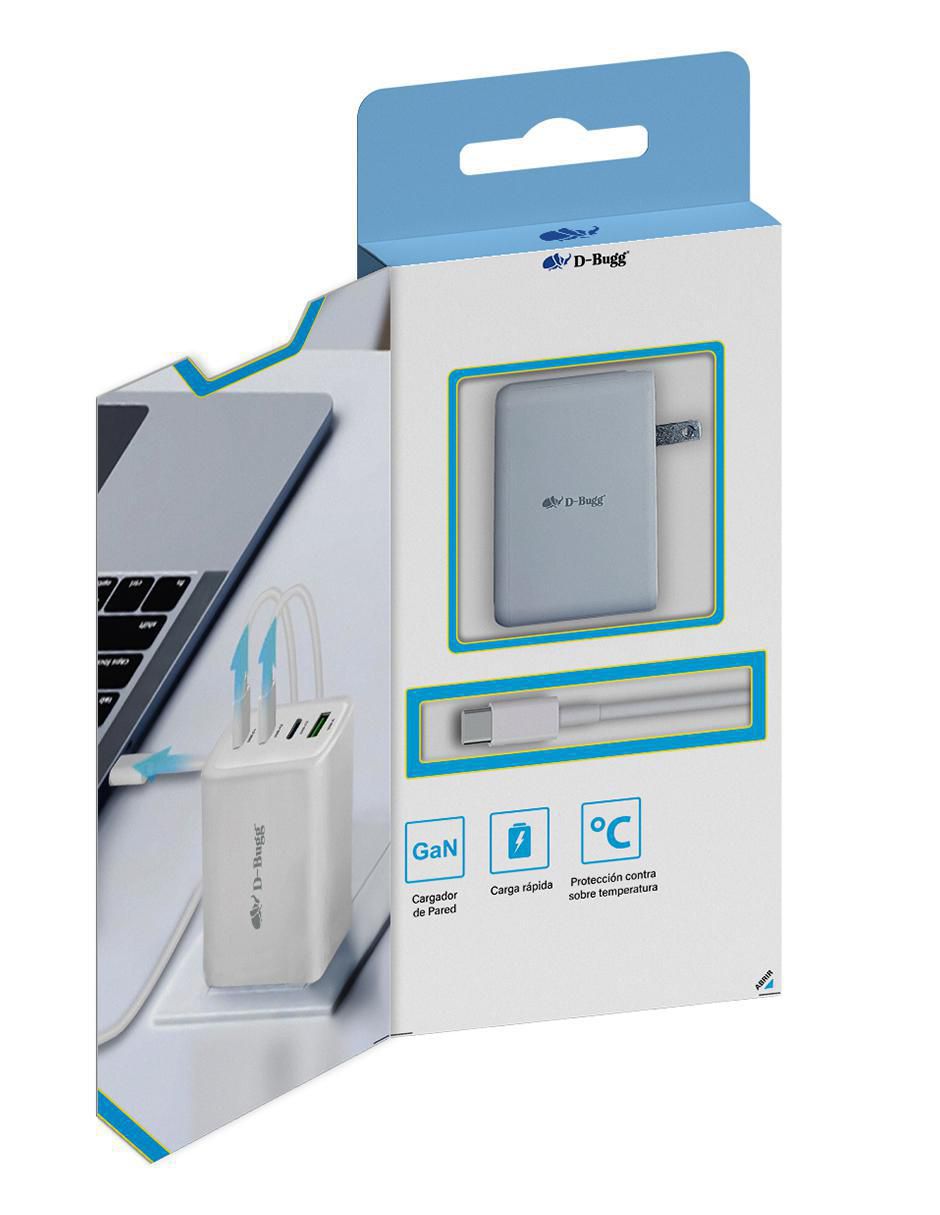 Cargador pared de 100 w USB Tipo A + USB Tipo C 4